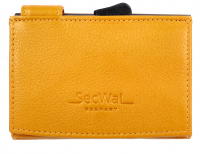 Secwal3 Kartenetui Geldbeutel Wiener Schachtel RFID Leder gelb